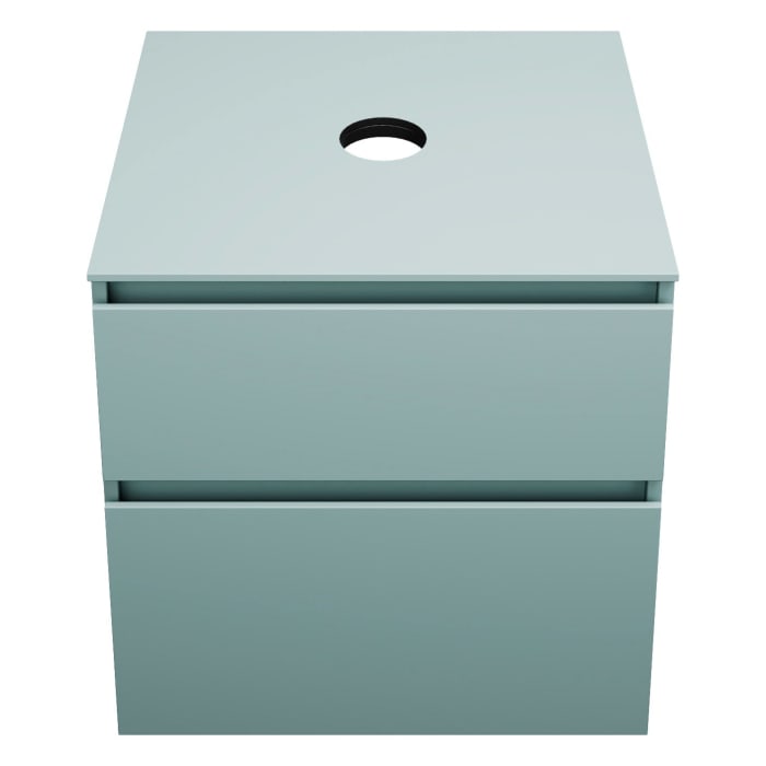 burgbad Lin20 Waschtischunterschrank mit Konsolenplatte 60 cm,  2 Auszüge, Beckenausschnitt mittig