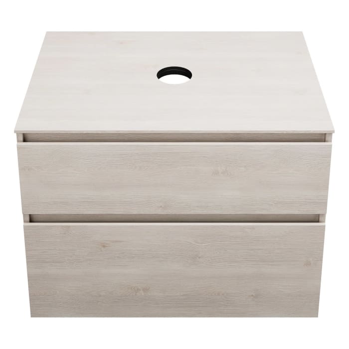 burgbad Lin20 Waschtischunterschrank mit Konsolenplatte 80 cm, 2 Auszüge, Beckenausschnitt mittig