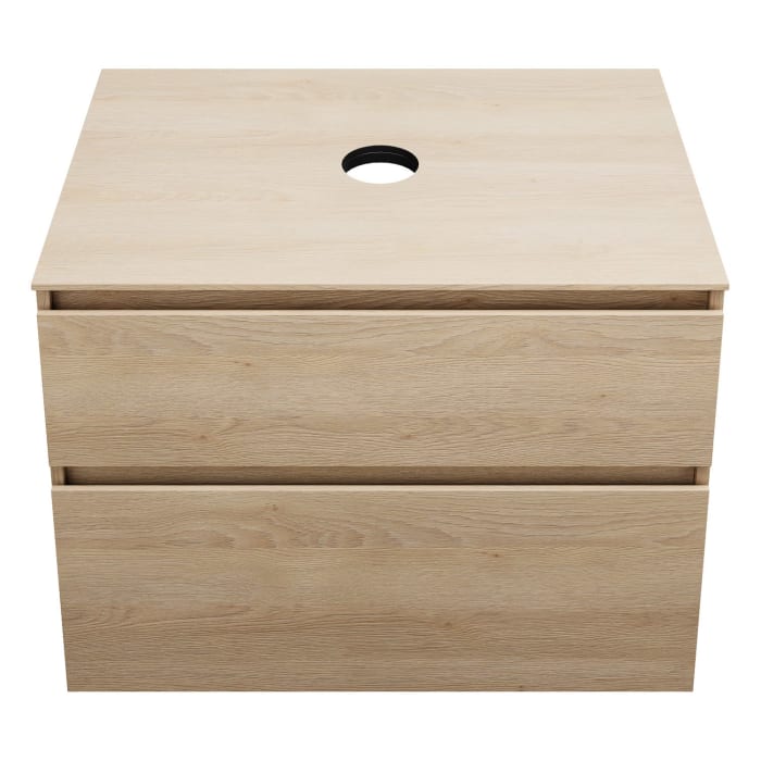 burgbad Lin20 Waschtischunterschrank mit Konsolenplatte 80 cm, 2 Auszüge, Beckenausschnitt mittig