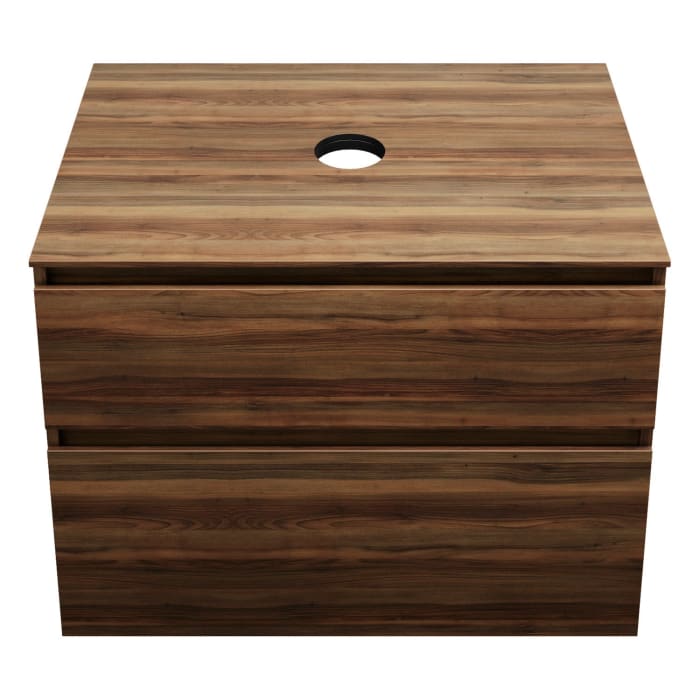 burgbad Lin20 Waschtischunterschrank mit Konsolenplatte 80 cm, 2 Auszüge, Beckenausschnitt mittig