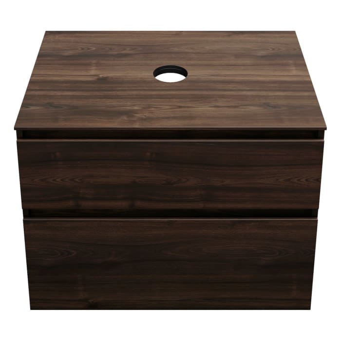 burgbad Lin20 Waschtischunterschrank mit Konsolenplatte 80 cm, 2 Auszüge, Beckenausschnitt mittig