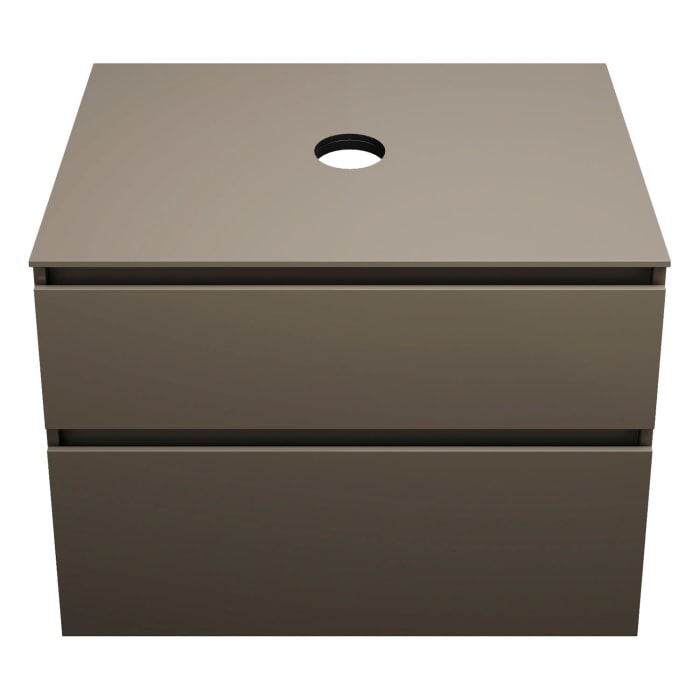 burgbad Lin20 Waschtischunterschrank mit Konsolenplatte 80 cm, 2 Auszüge, Beckenausschnitt mittig