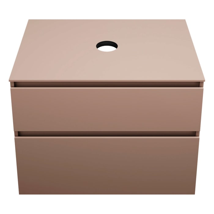 burgbad Lin20 Waschtischunterschrank mit Konsolenplatte 80 cm, 2 Auszüge, Beckenausschnitt mittig