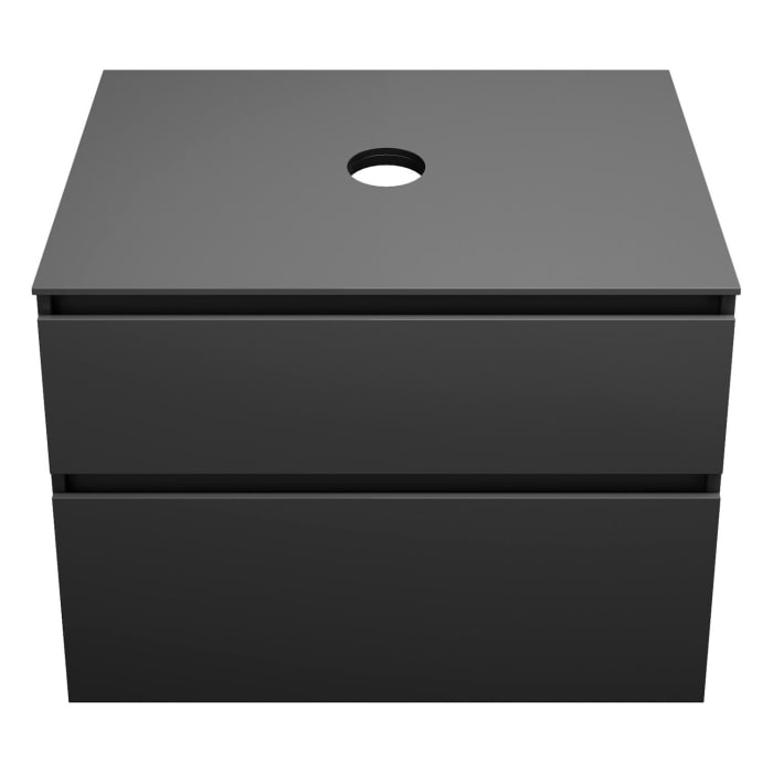 burgbad Lin20 Waschtischunterschrank mit Konsolenplatte 80 cm, 2 Auszüge, Beckenausschnitt mittig