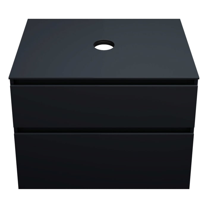 burgbad Lin20 Waschtischunterschrank mit Konsolenplatte 80 cm, 2 Auszüge, Beckenausschnitt mittig