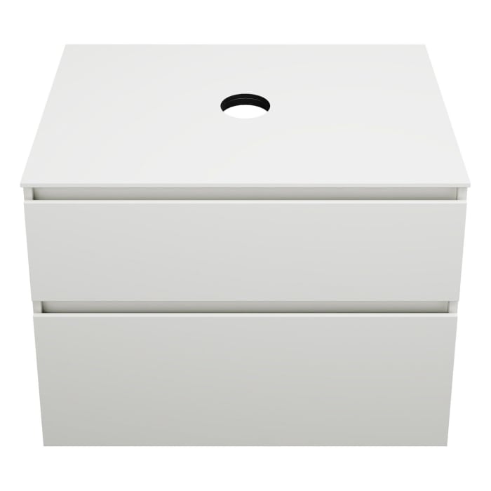 burgbad Lin20 Waschtischunterschrank mit Konsolenplatte 80 cm, 2 Auszüge, Beckenausschnitt mittig