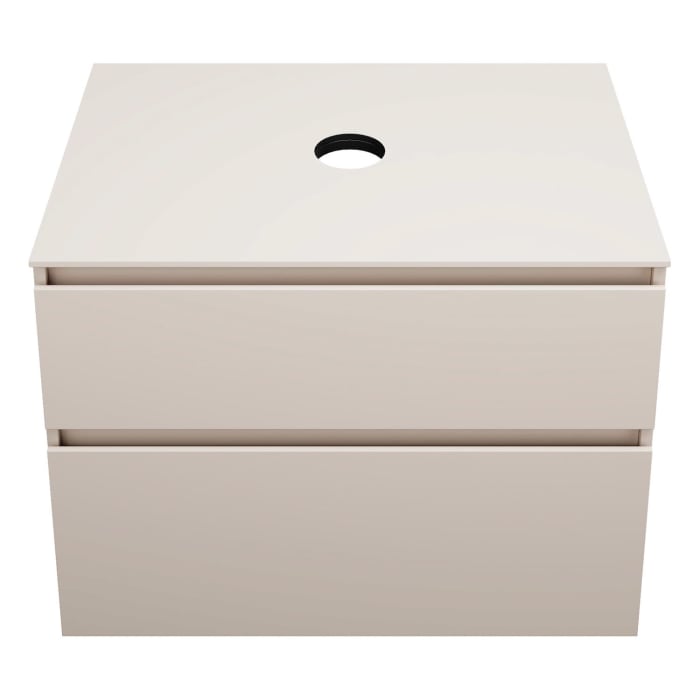 burgbad Lin20 Waschtischunterschrank mit Konsolenplatte 80 cm, 2 Auszüge, Beckenausschnitt mittig