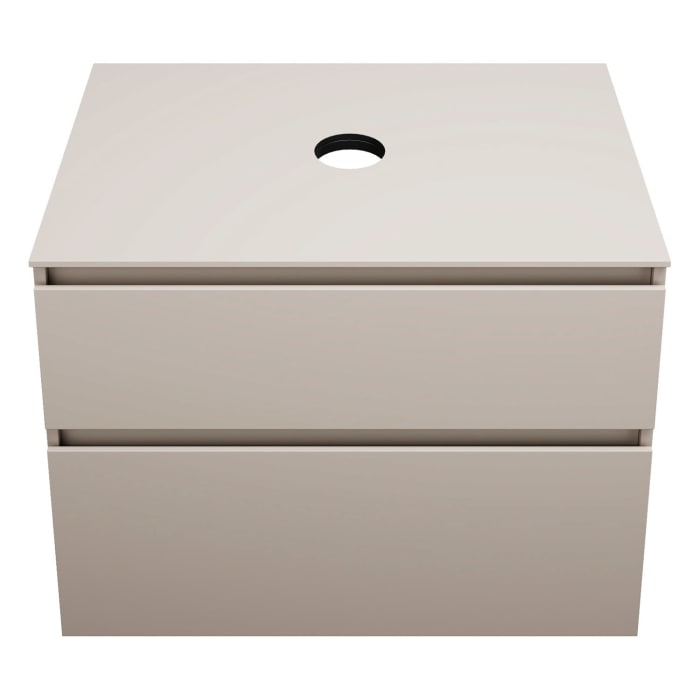 burgbad Lin20 Waschtischunterschrank mit Konsolenplatte 80 cm, 2 Auszüge, Beckenausschnitt mittig