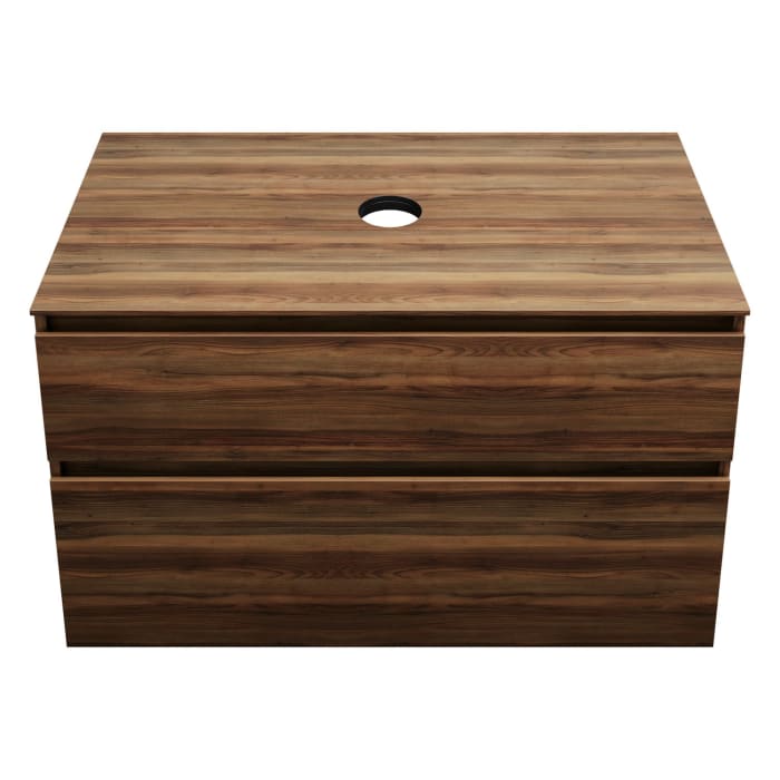 burgbad Lin20 Waschtischunterschrank mit Konsolenplatte 100 cm, 2 Auszüge, Beckenausschnitt mittig