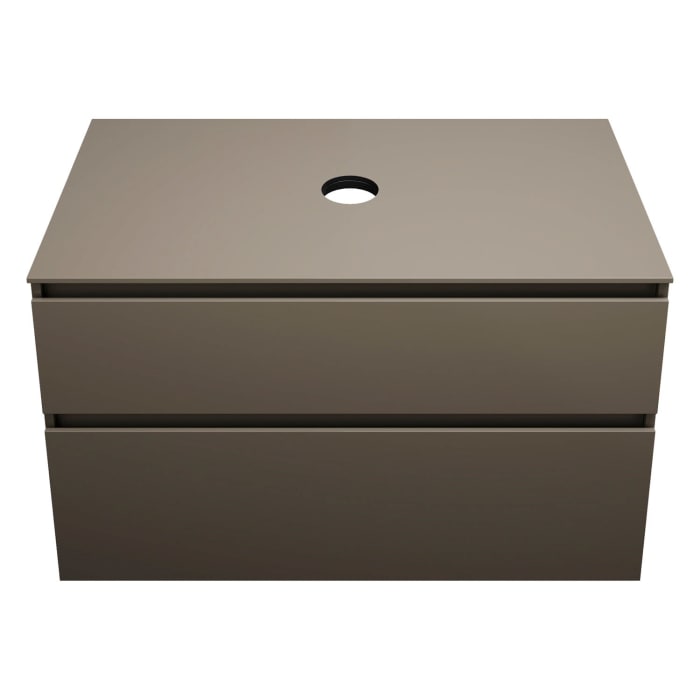 burgbad Lin20 Waschtischunterschrank mit Konsolenplatte 100 cm, 2 Auszüge, Beckenausschnitt mittig