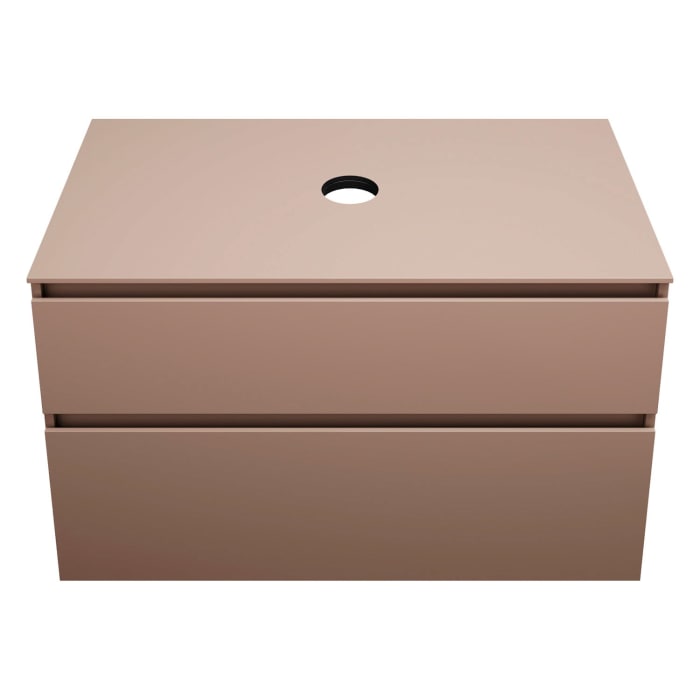 burgbad Lin20 Waschtischunterschrank mit Konsolenplatte 100 cm, 2 Auszüge, Beckenausschnitt mittig