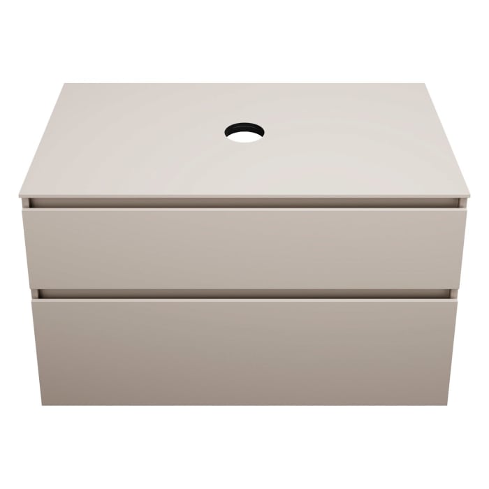 burgbad Lin20 Waschtischunterschrank mit Konsolenplatte 100 cm, 2 Auszüge, Beckenausschnitt mittig