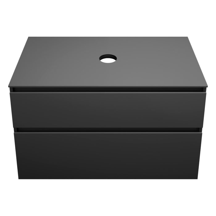 burgbad Lin20 Waschtischunterschrank mit Konsolenplatte 100 cm, 2 Auszüge, Beckenausschnitt mittig