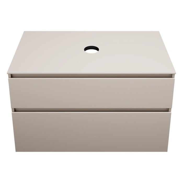 burgbad Lin20 Waschtischunterschrank mit Konsolenplatte 100 cm, 2 Auszüge, Beckenausschnitt mittig