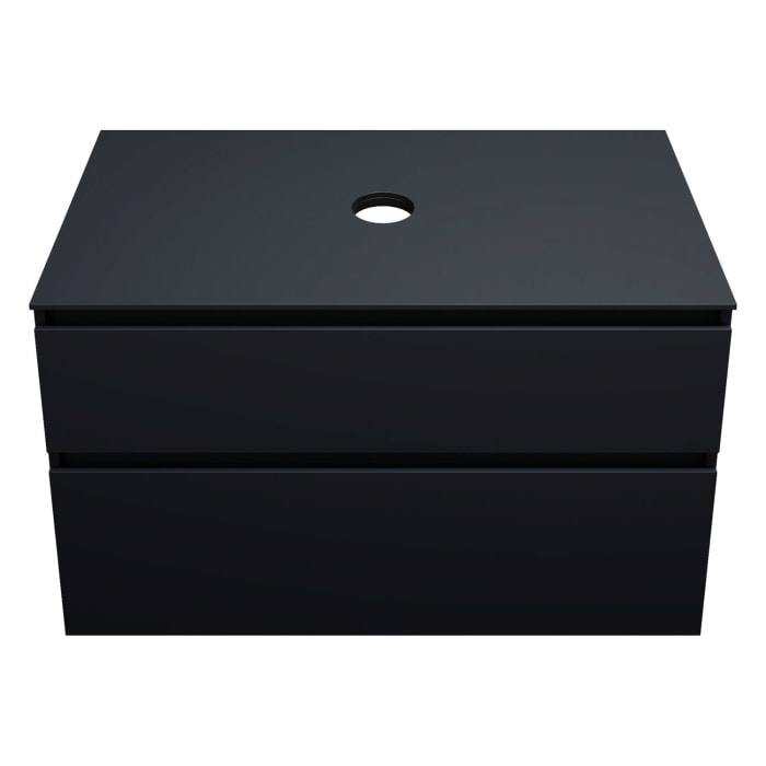 burgbad Lin20 Waschtischunterschrank mit Konsolenplatte 100 cm, 2 Auszüge, Beckenausschnitt mittig