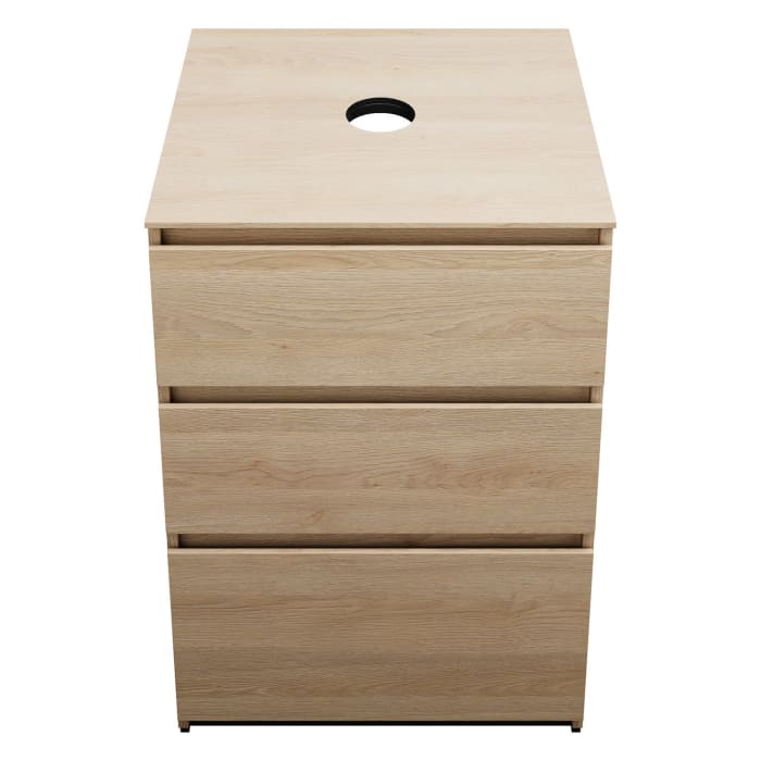 burgbad Lin20 Waschtischunterschrank mit Konsolenplatte 60 cm, 3 Auszüge, Beckenausschnitt mittig