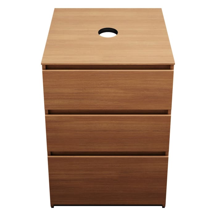 burgbad Lin20 Waschtischunterschrank mit Konsolenplatte 60 cm, 3 Auszüge, Beckenausschnitt mittig