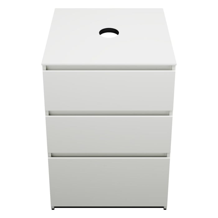 burgbad Lin20 Waschtischunterschrank mit Konsolenplatte 60 cm, 3 Auszüge, Beckenausschnitt mittig