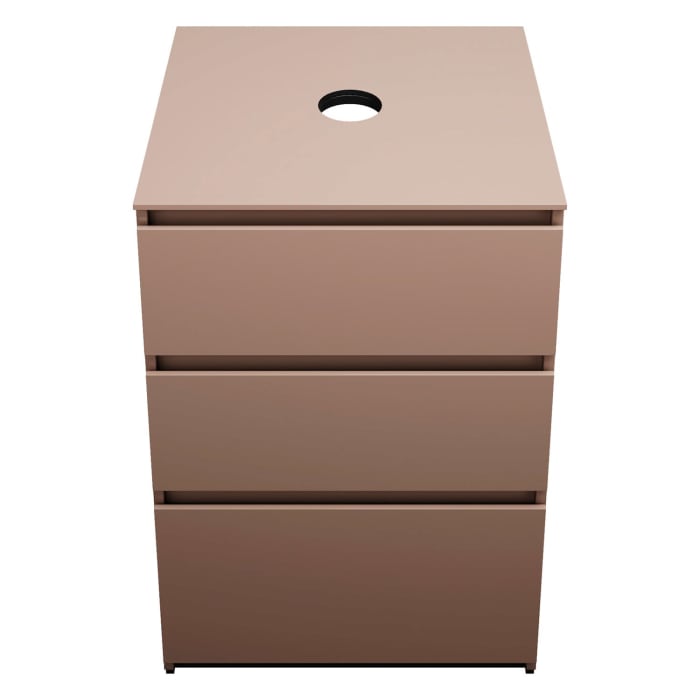 burgbad Lin20 Waschtischunterschrank mit Konsolenplatte 60 cm, 3 Auszüge, Beckenausschnitt mittig