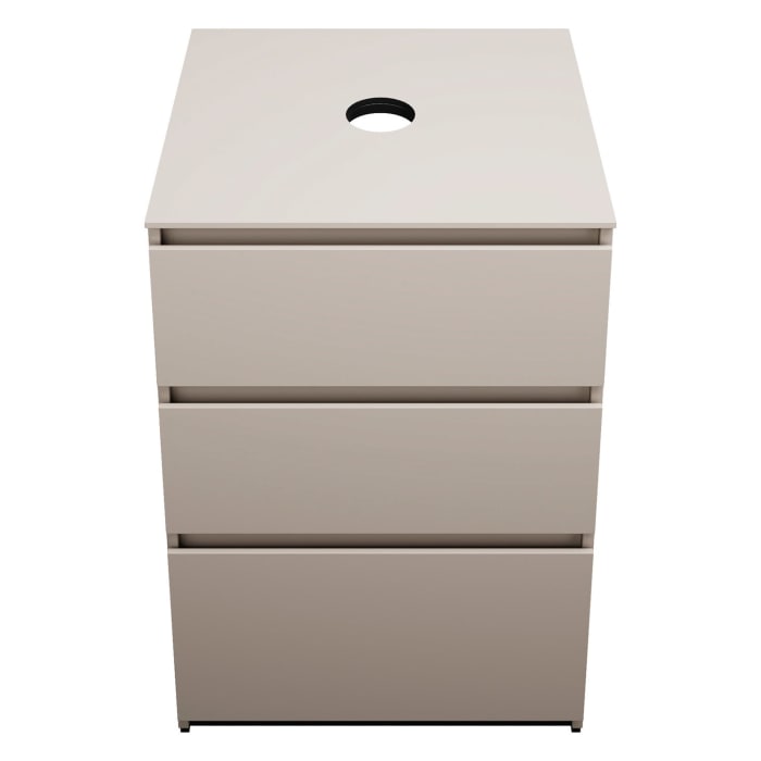 burgbad Lin20 Waschtischunterschrank mit Konsolenplatte 60 cm, 3 Auszüge, Beckenausschnitt mittig