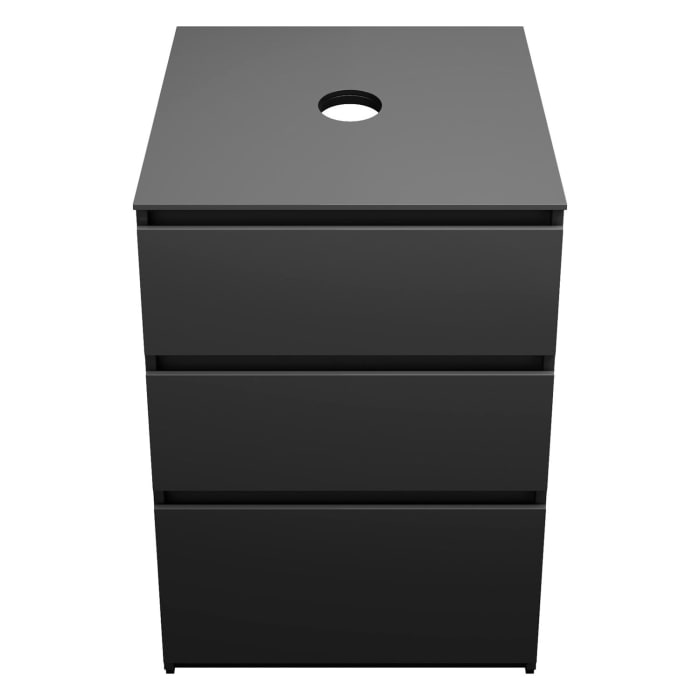 burgbad Lin20 Waschtischunterschrank mit Konsolenplatte 60 cm, 3 Auszüge, Beckenausschnitt mittig