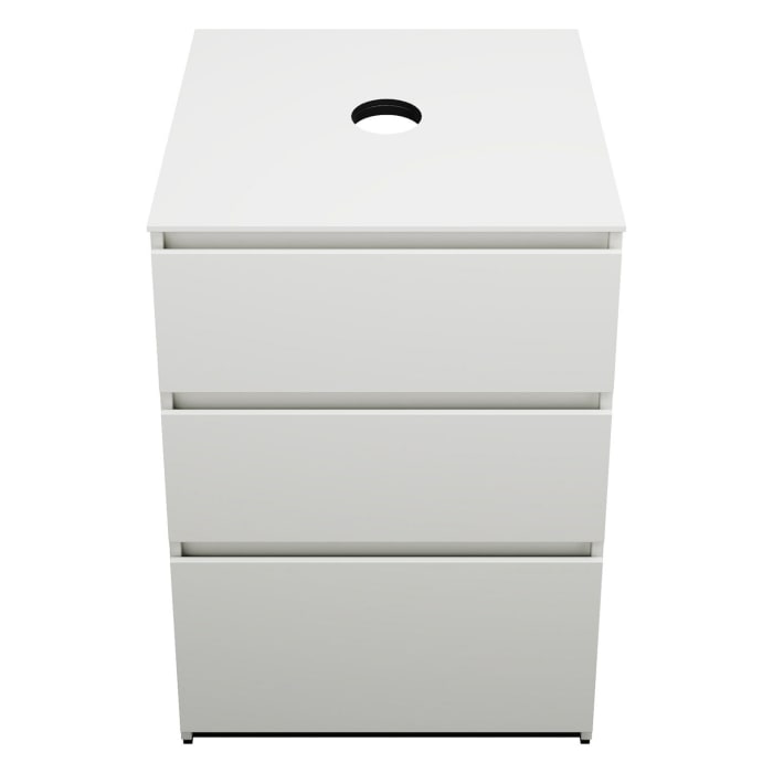 burgbad Lin20 Waschtischunterschrank mit Konsolenplatte 60 cm, 3 Auszüge, Beckenausschnitt mittig