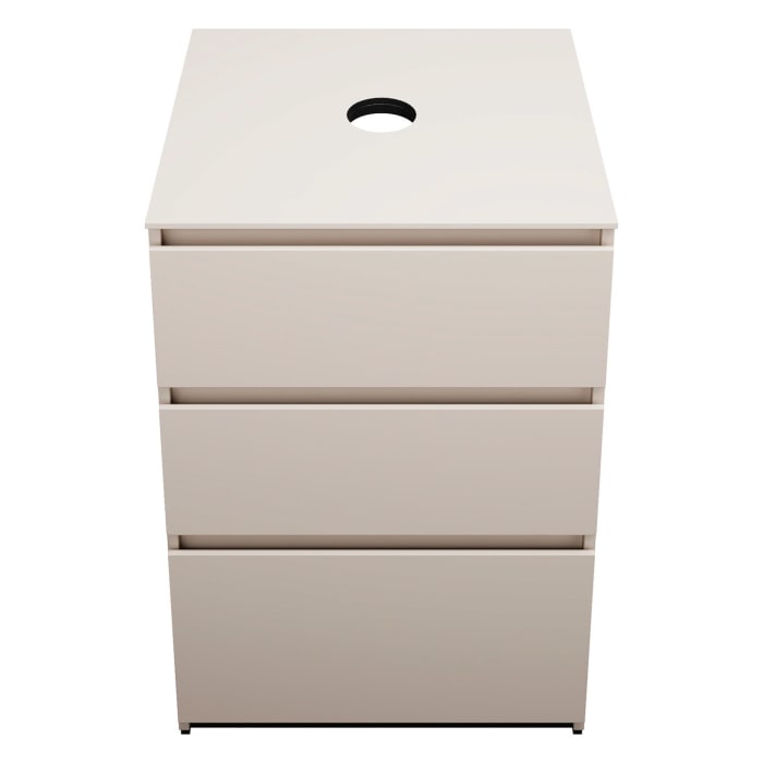 burgbad Lin20 Waschtischunterschrank mit Konsolenplatte 60 cm, 3 Auszüge, Beckenausschnitt mittig