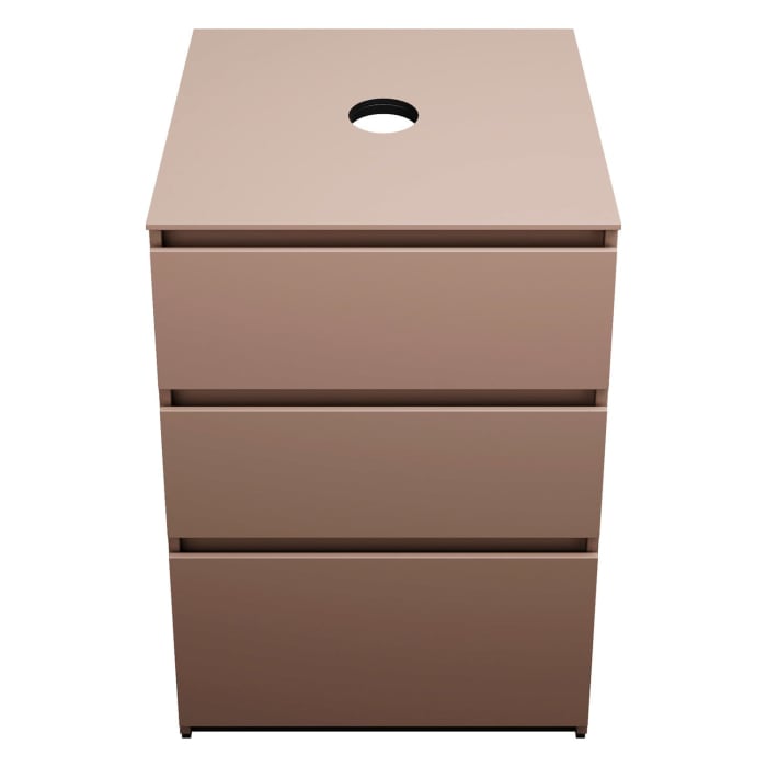 burgbad Lin20 Waschtischunterschrank mit Konsolenplatte 60 cm, 3 Auszüge, Beckenausschnitt mittig