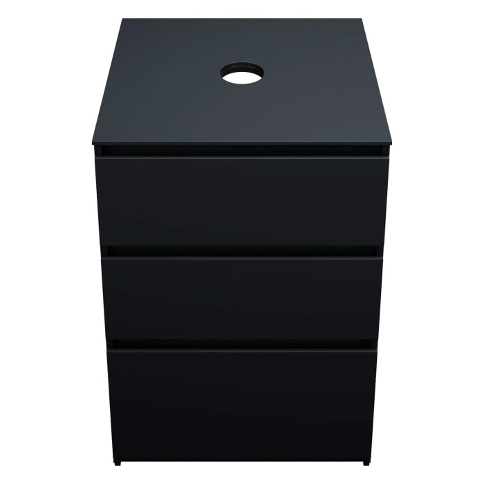 burgbad Lin20 Waschtischunterschrank mit Konsolenplatte 60 cm, 3 Auszüge, Beckenausschnitt mittig