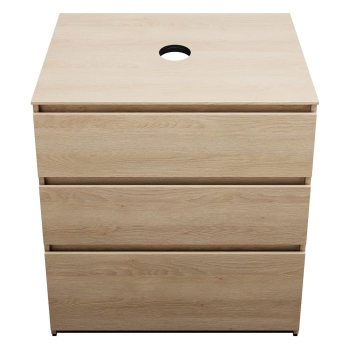 burgbad Lin20 Waschtischunterschrank mit Konsolenplatte 80 cm, 3 Auszüge, Beckenausschnitt mittig