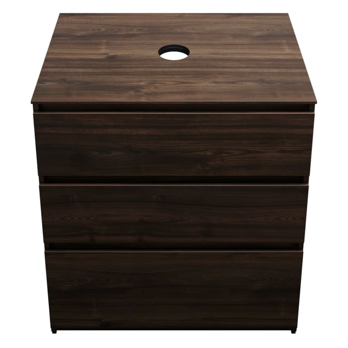 burgbad Lin20 Waschtischunterschrank mit Konsolenplatte 80 cm, 3 Auszüge, Beckenausschnitt mittig