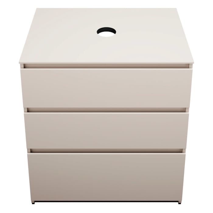 burgbad Lin20 Waschtischunterschrank mit Konsolenplatte 80 cm, 3 Auszüge, Beckenausschnitt mittig