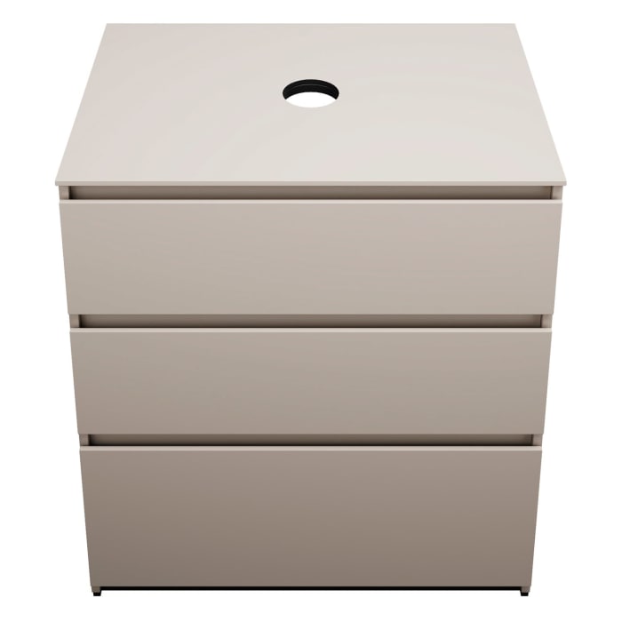 burgbad Lin20 Waschtischunterschrank mit Konsolenplatte 80 cm, 3 Auszüge, Beckenausschnitt mittig