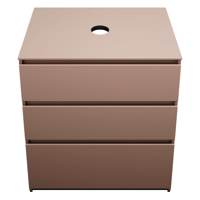 burgbad Lin20 Waschtischunterschrank mit Konsolenplatte 80 cm, 3 Auszüge, Beckenausschnitt mittig