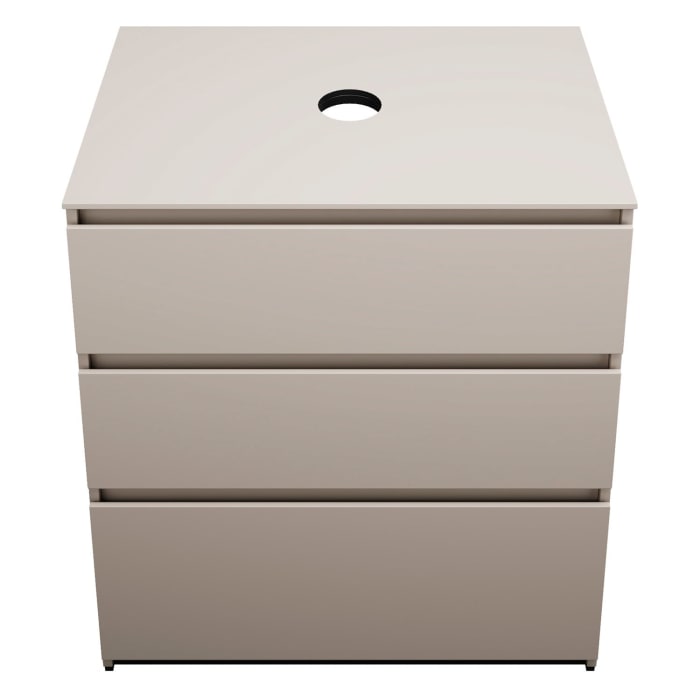 burgbad Lin20 Waschtischunterschrank mit Konsolenplatte 80 cm, 3 Auszüge, Beckenausschnitt mittig