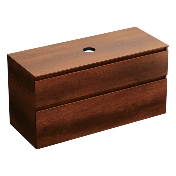 burgbad Lin20 Waschtischunterschrank mit Konsolenplatte 120 cm, 2 Auszüge, Beckenausschnitt mittig