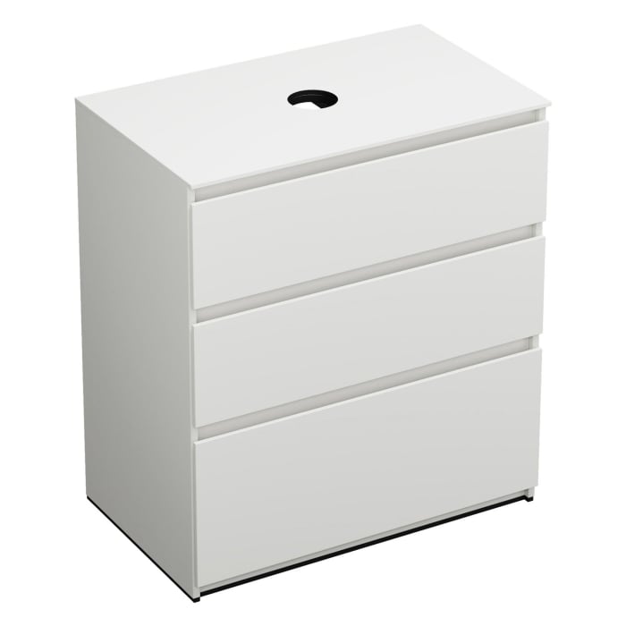 burgbad Lin20 Waschtischunterschrank mit Konsolenplatte 80 cm, 3 Auszüge, Beckenausschnitt mittig