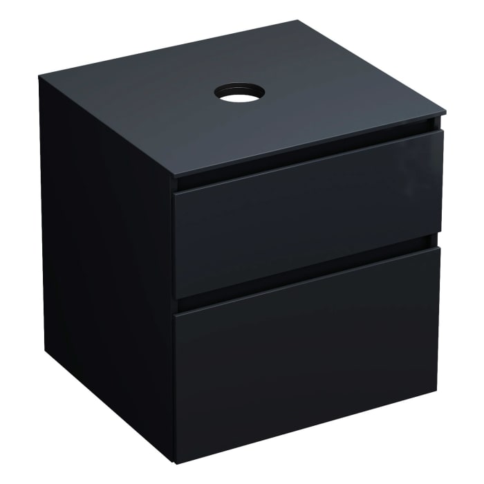 burgbad Lin20 Waschtischunterschrank mit Konsolenplatte 60 cm, 2 Auszüge, Beckenausschnitt mittig