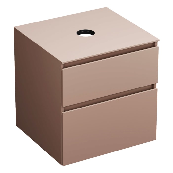 burgbad Lin20 Waschtischunterschrank mit Konsolenplatte 60 cm, 2 Auszüge, Beckenausschnitt mittig