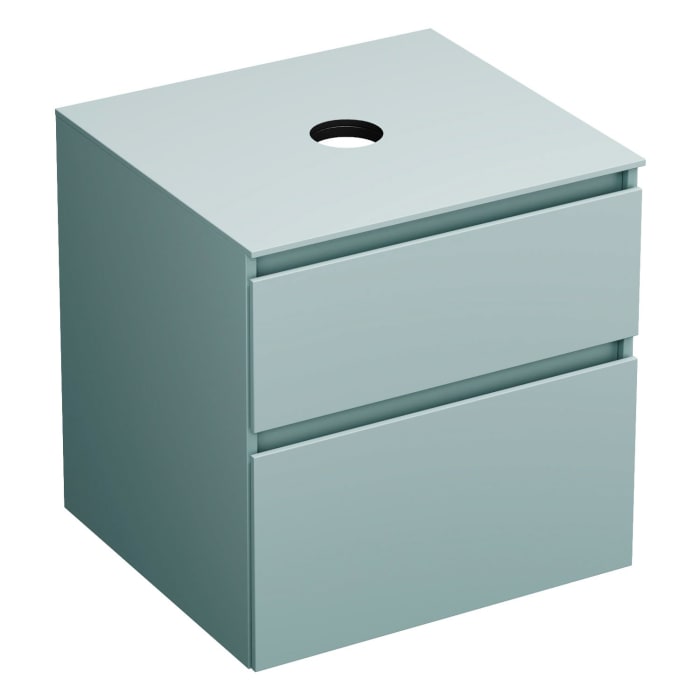 burgbad Lin20 Waschtischunterschrank mit Konsolenplatte 60 cm,  2 Auszüge, Beckenausschnitt mittig