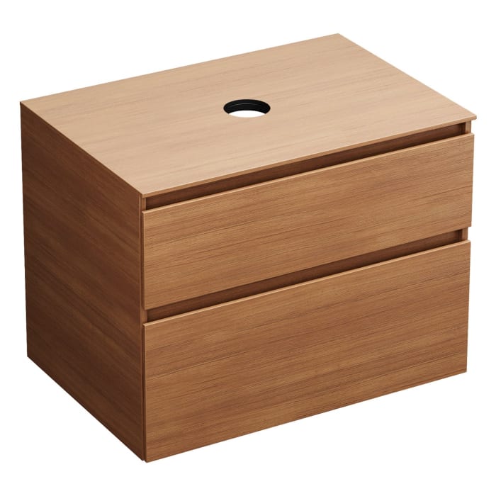 burgbad Lin20 Waschtischunterschrank mit Konsolenplatte 80 cm, 2 Auszüge, Beckenausschnitt mittig