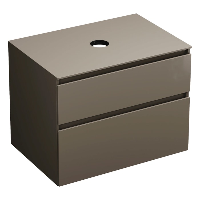 burgbad Lin20 Waschtischunterschrank mit Konsolenplatte 80 cm, 2 Auszüge, Beckenausschnitt mittig