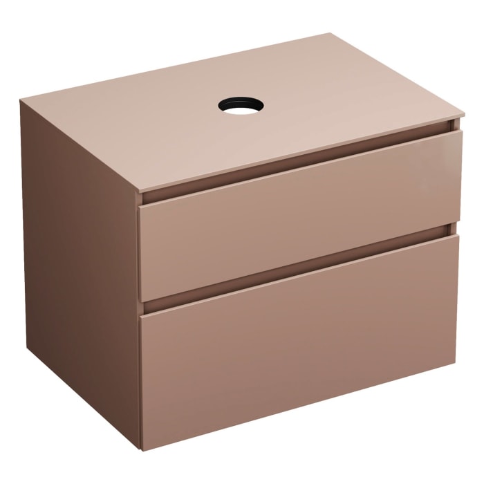 burgbad Lin20 Waschtischunterschrank mit Konsolenplatte 80 cm, 2 Auszüge, Beckenausschnitt mittig