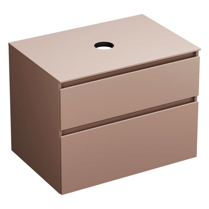 burgbad Lin20 Waschtischunterschrank mit Konsolenplatte 80 cm, 2 Auszüge, Beckenausschnitt mittig