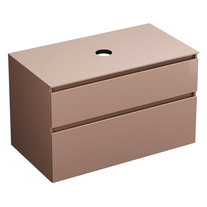 burgbad Lin20 Waschtischunterschrank mit Konsolenplatte 100 cm, 2 Auszüge, Beckenausschnitt mittig