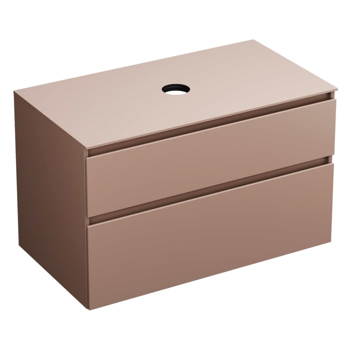 burgbad Lin20 Waschtischunterschrank mit Konsolenplatte 100 cm, 2 Auszüge, Beckenausschnitt mittig