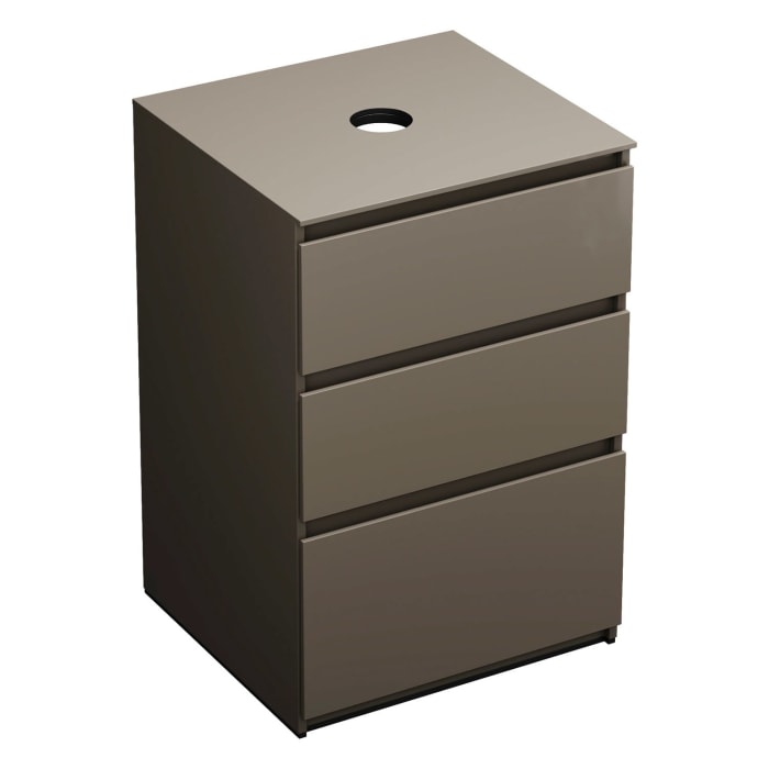 burgbad Lin20 Waschtischunterschrank mit Konsolenplatte 60 cm, 3 Auszüge, Beckenausschnitt mittig