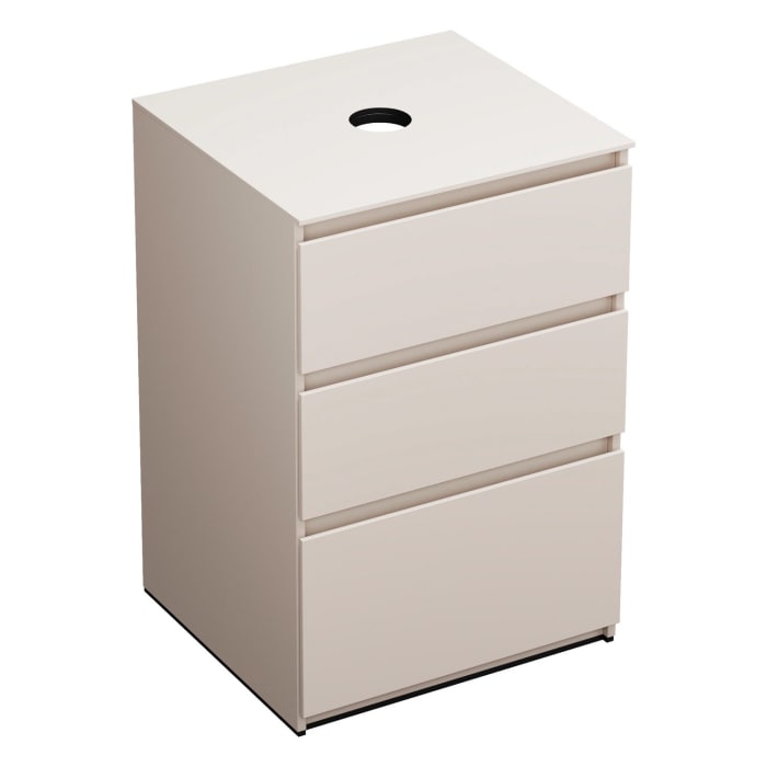 burgbad Lin20 Waschtischunterschrank mit Konsolenplatte 60 cm, 3 Auszüge, Beckenausschnitt mittig