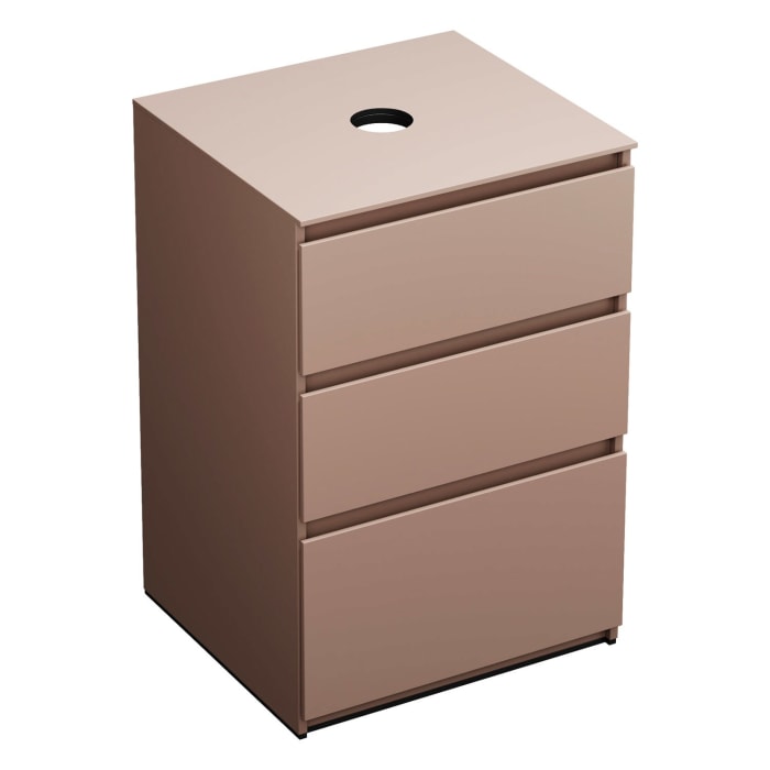 burgbad Lin20 Waschtischunterschrank mit Konsolenplatte 60 cm, 3 Auszüge, Beckenausschnitt mittig