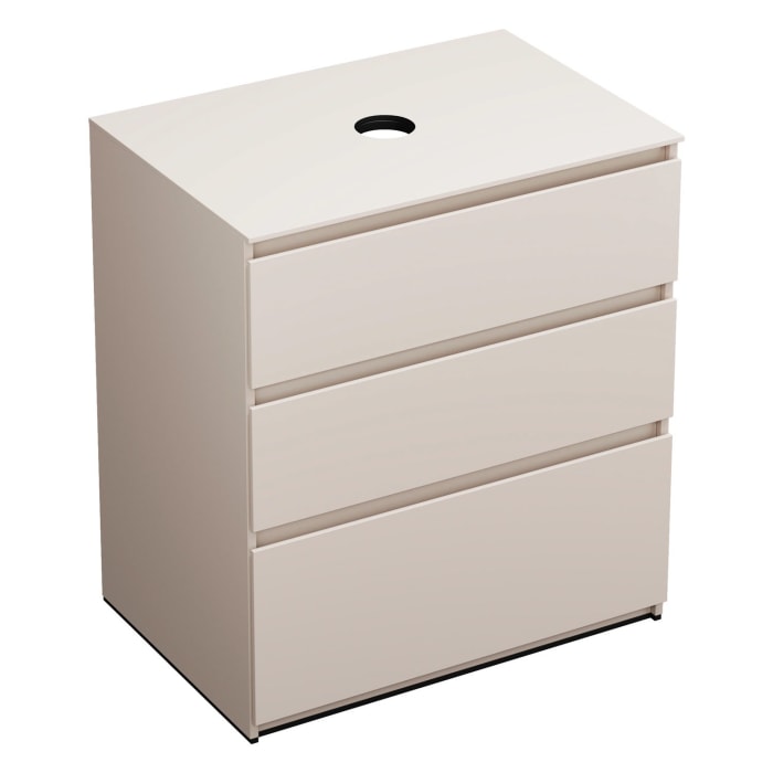 burgbad Lin20 Waschtischunterschrank mit Konsolenplatte 80 cm, 3 Auszüge, Beckenausschnitt mittig